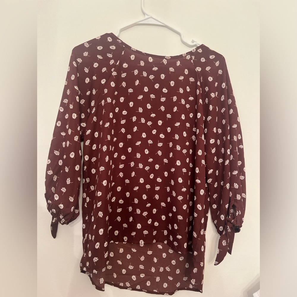 Burgundy Paper Moon blouse. size M